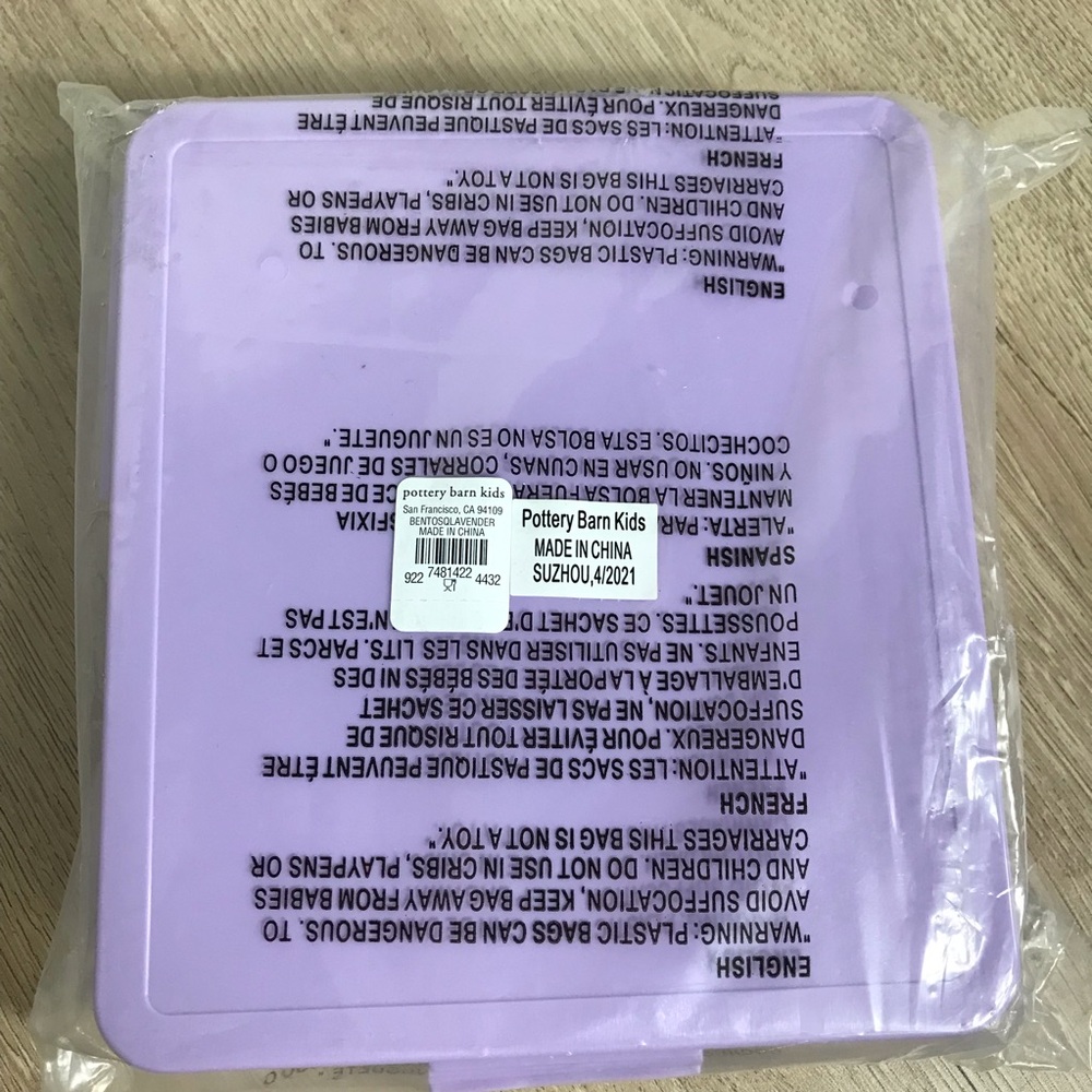 Pottery Barn Kids All-in-One Bento Box Lunchbox Lavender Color Purple NWT - Picture 8 of 8
